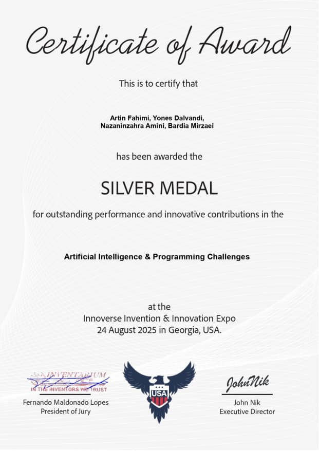 مدال نقره آمریکا Innoverse